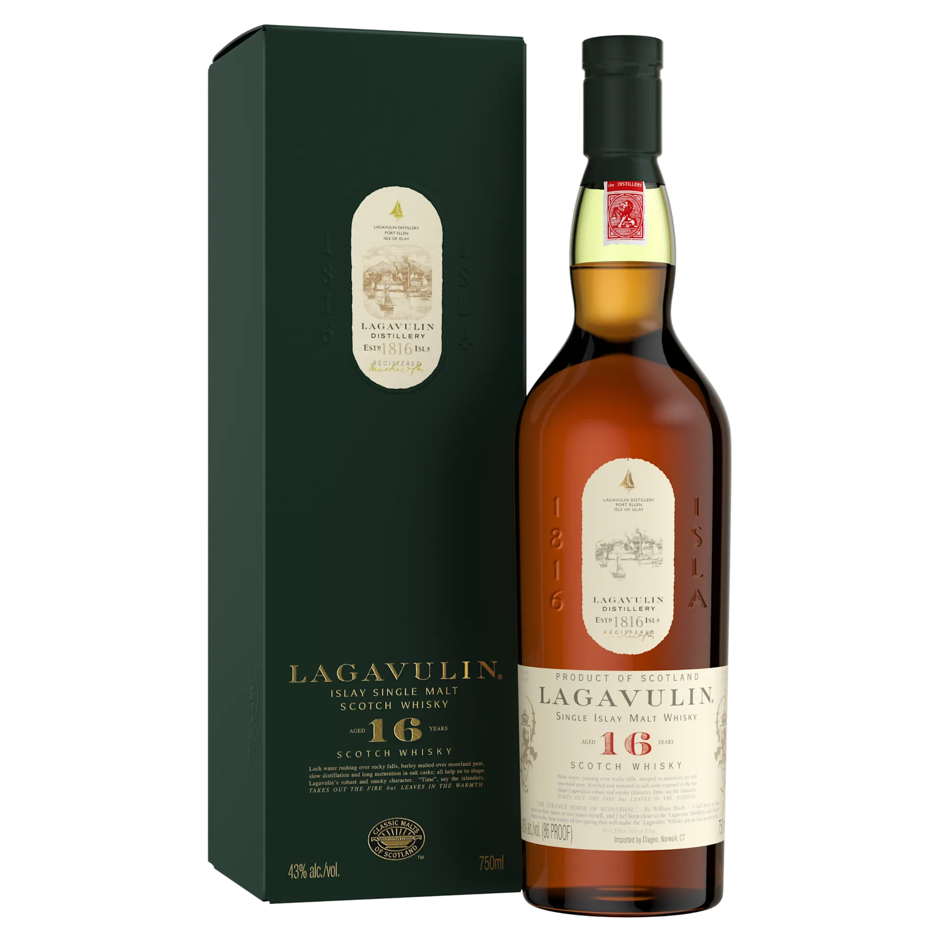 Lagavulin 16yr Single Malt Scotch, 750ml