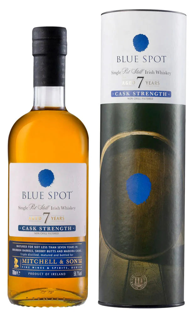 Blue Spot Single Pot Still Irish Whiskey Cask Strength Aged 7 yrs
